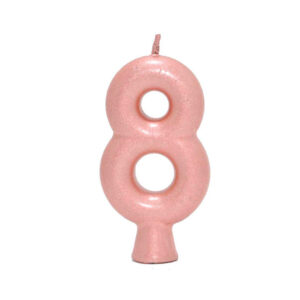 Vela Perolada Número 8 Rose Gold Bello Festas 10×1