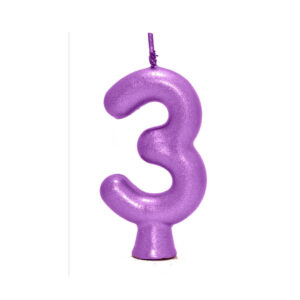 Vela Perolada Número 3 Roxo Bello Festas 10×1