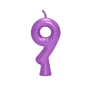 Vela Perolada Número 9 Roxo Bello Festas 10×1