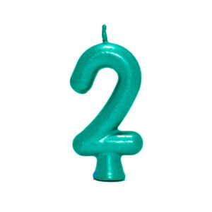 Vela Perolada Número 2 Verde Bello Festas 10×1