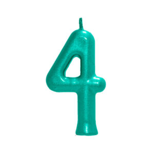 Vela Perolada Número 4 Verde Bello Festas 10×1