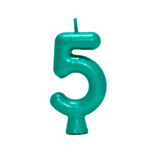 Vela Perolada Número 5 Verde Bello Festas 10×1