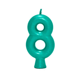 Vela Perolada Número 8 Verde Bello Festas 10×1