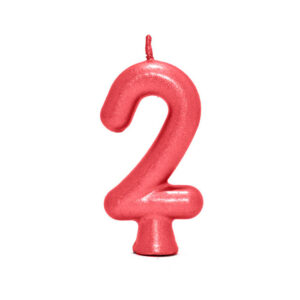 Vela Perolada Número 2 Vermelho Bello Festas 10×1