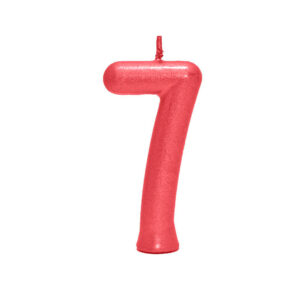 Vela Perolada Número 7 Vermelho Bello Festas 10×1